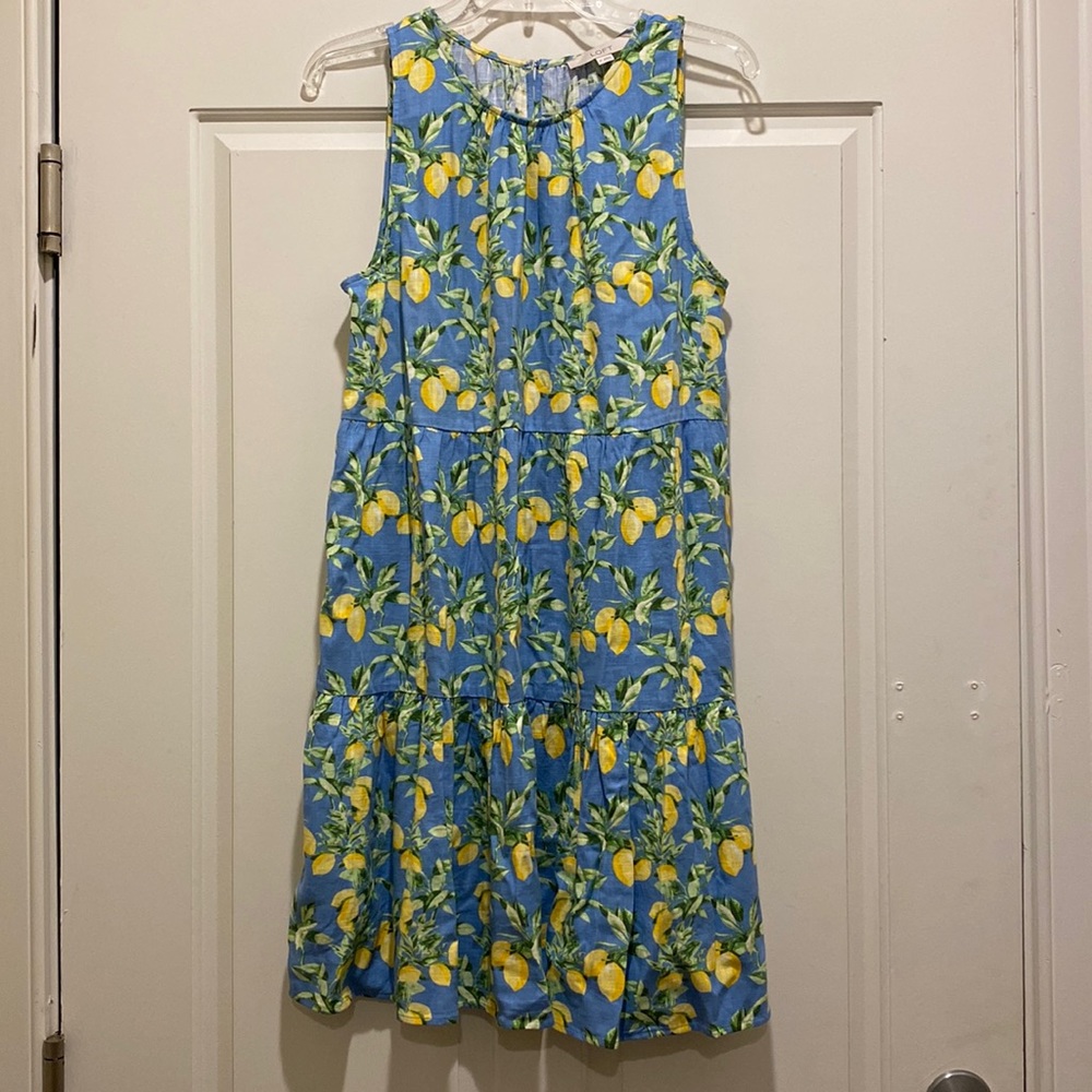 Loft Lemon Print Dress M NWT